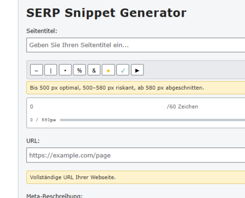 Bild eines SERP Snippet Generators.