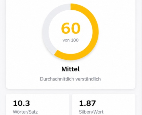 Bild von einem Flesch-Index-Tool.