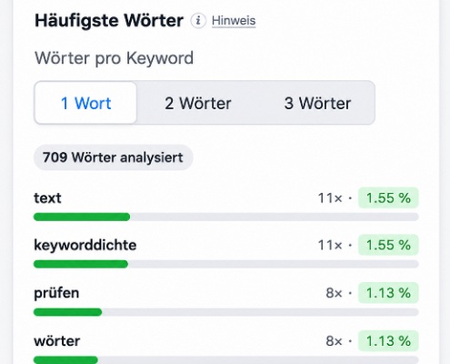 Bild vom Keyworddichte-Tool von Textagentur TCS.